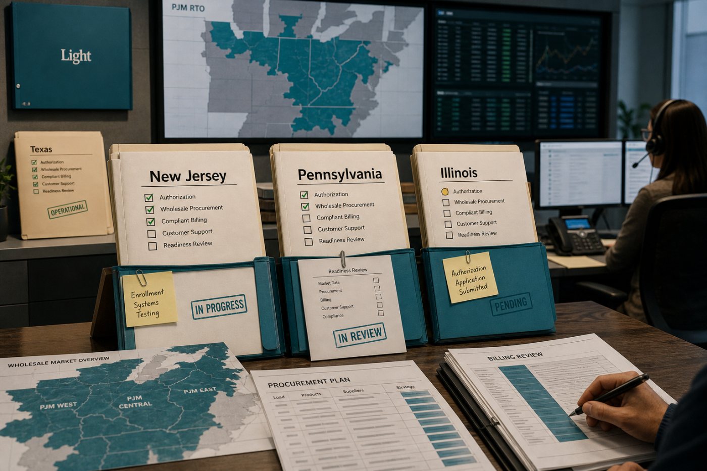 Light prepares regulated electricity operations for expansion from Texas into three PJM states.