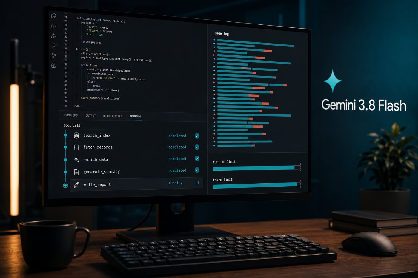 Gemini 3.8 Flash erreicht bei hoher Effort-Stufe nach mehreren Agentenschritten ein festgelegtes Tokenlimit