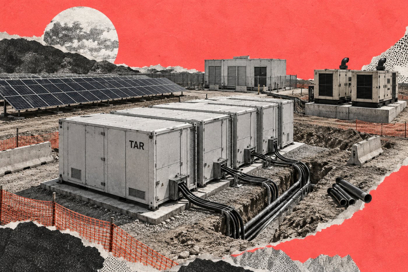 TAR’s proposed off-grid system combines solar power, battery storage and backup natural-gas generation.