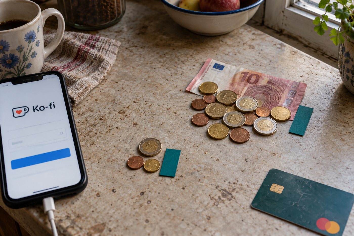 Stripe fiksētā apstrādes maksa aizņem lielāku daļu no 3 € nekā no 50 € Ko-fi atbalsta maksājuma.