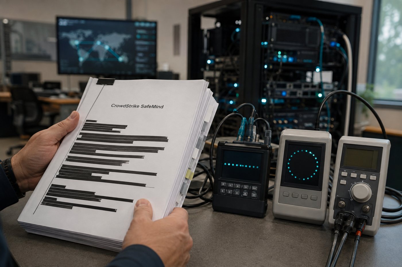 Las métricas de detección, velocidad y coste de SafeMind aparecen identificadas como evaluaciones internas de CrowdStrike pendientes de validación externa.