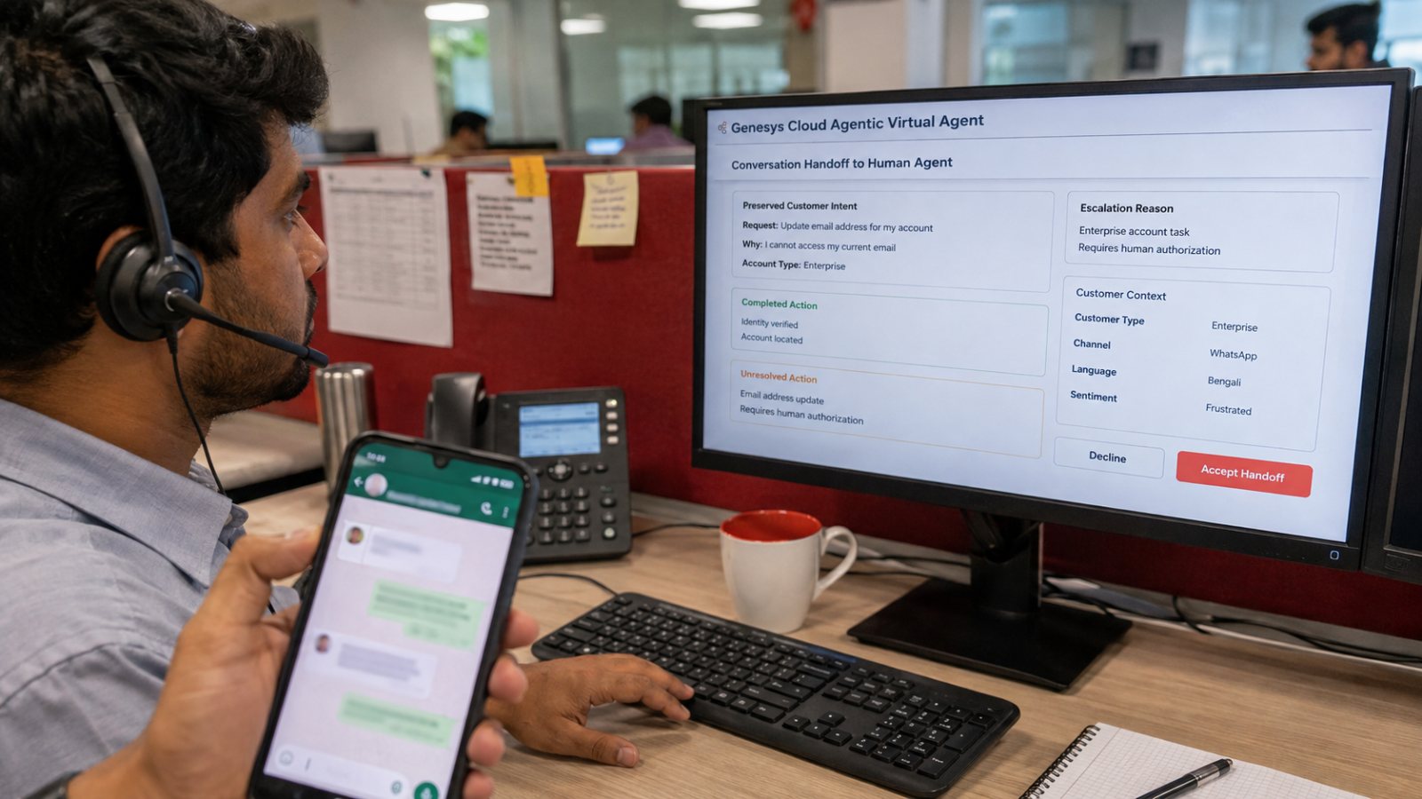 Genesys virtual agent এখন WhatsApp-এ—handoff ভুল হলেই ঝুঁকি