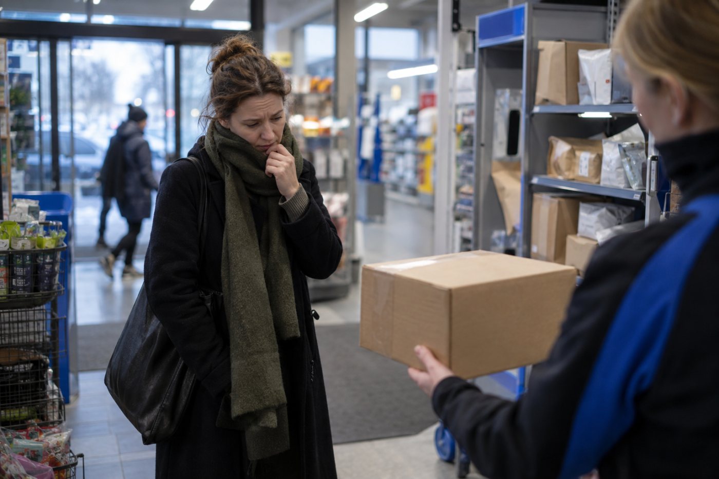 Ett paket utan identifierbar avsändare visar varför uppgifter om nätbutiken behöver kontrolleras före köp.