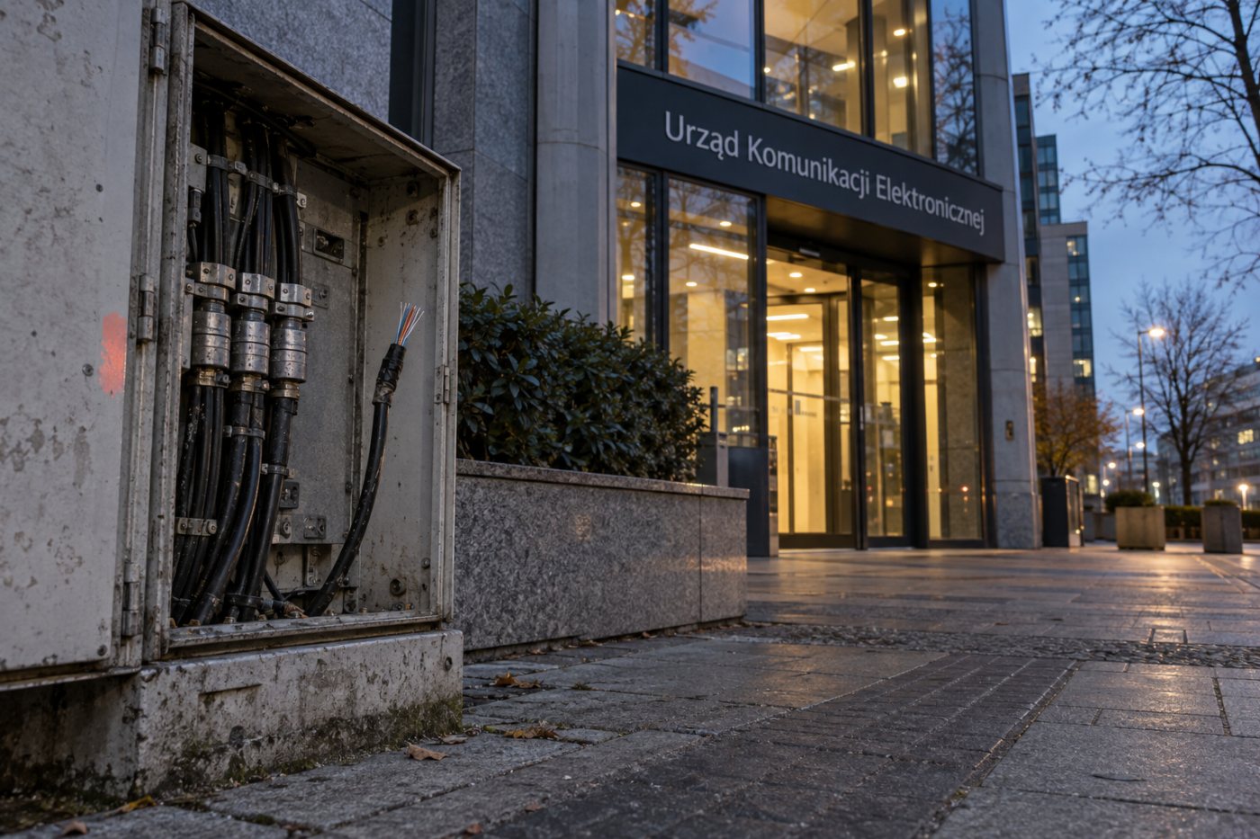Siedziba UKE w Warszawie jako miejsce dodatkowego kontaktu operatora po zgłoszeniu incydentu.