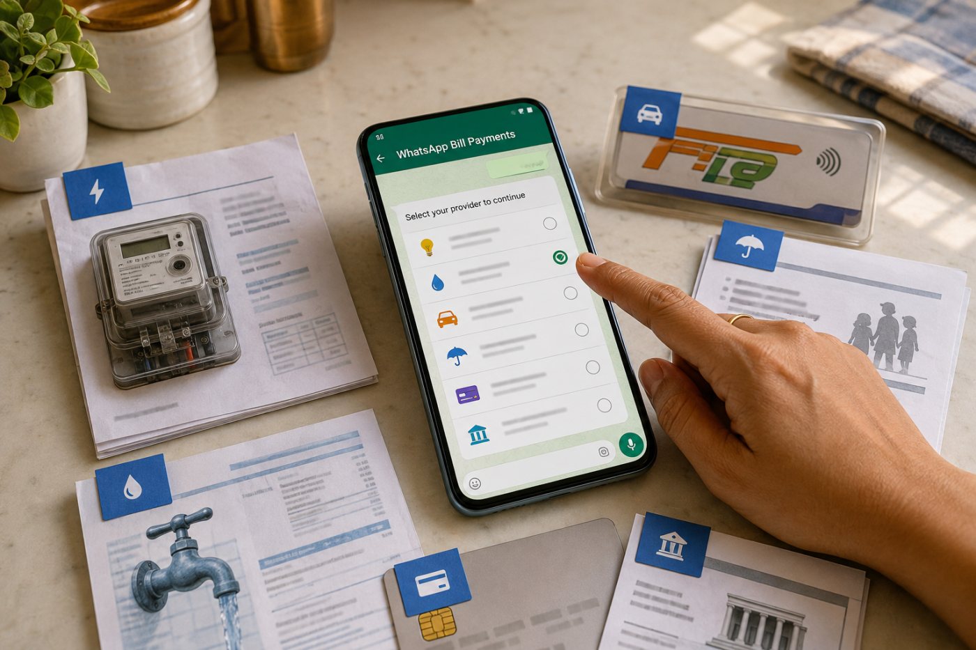WhatsApp बिल भुगतान में उपलब्ध प्रदाताओं के जरिए बिजली, पानी, FASTag, बीमा, कार्ड और ऋण की देय राशि