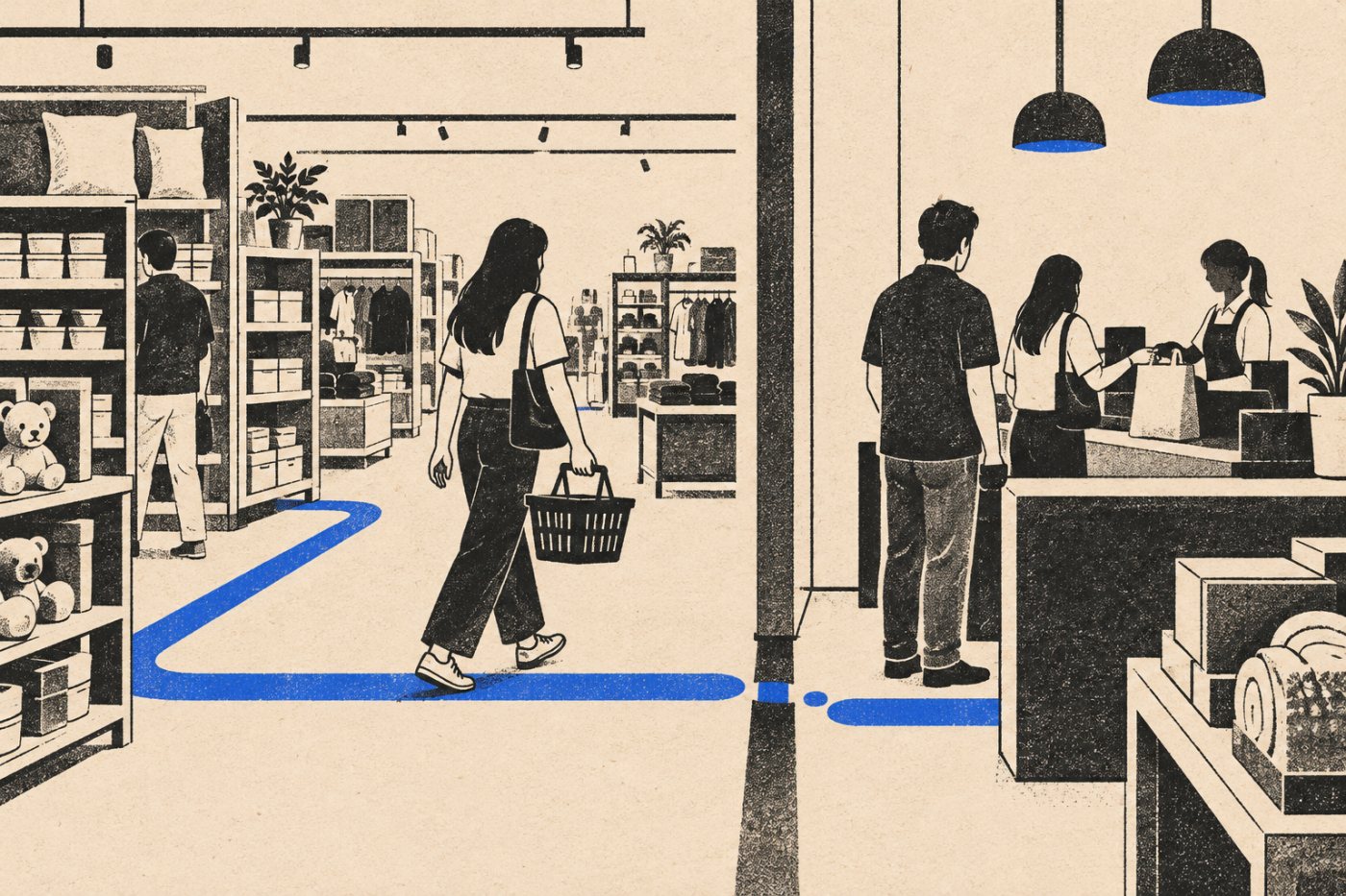 Daloy ng pamimili sa Anko na nagpapakita kung bakit kailangang isama ang seguridad sa pag-uugnay ng mga retail system.