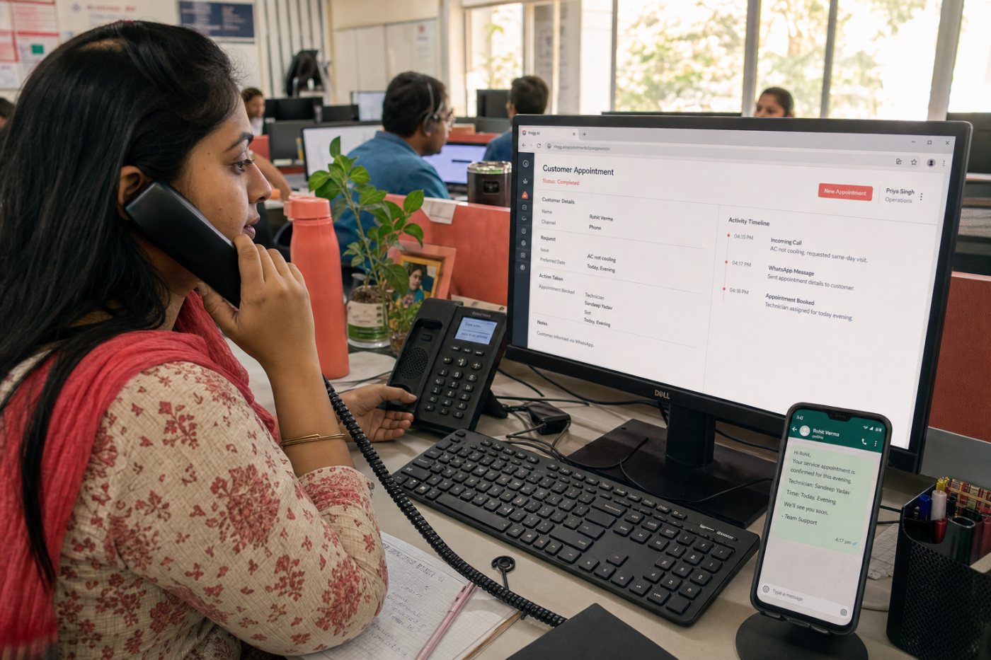 Ringg AI में आवाज से WhatsApp और ब्राउज़र तक पहुँचकर पूरा होता ग्राहक कार्य