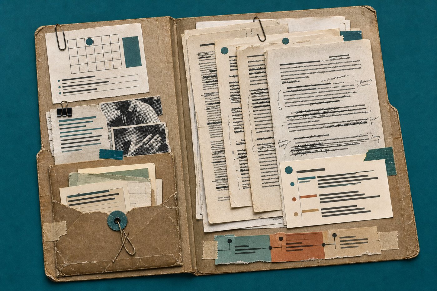 Dated drafts, source notes, revision history, and an AI-use disclosure document how a newsletter was created.