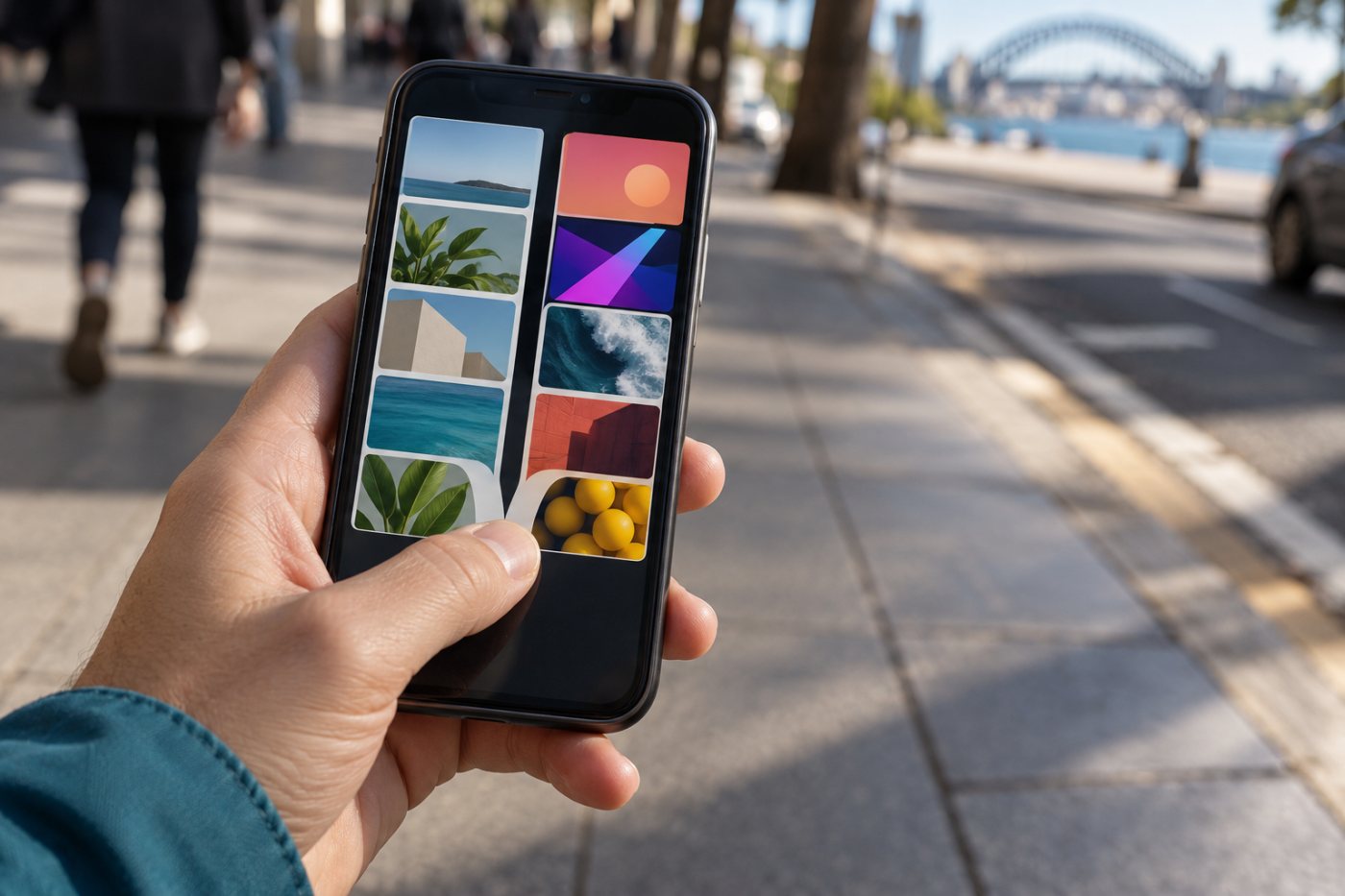 A conceptual social media feed contrasts followed content with recommendations, reflecting the choice proposed for Australian users.
