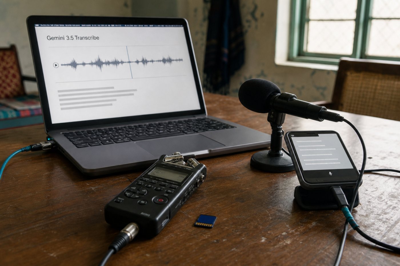 Gemini 3.5 Transcribe میں ریکارڈ شدہ انٹرویو اور براہِ راست آواز کے الگ transcription راستے