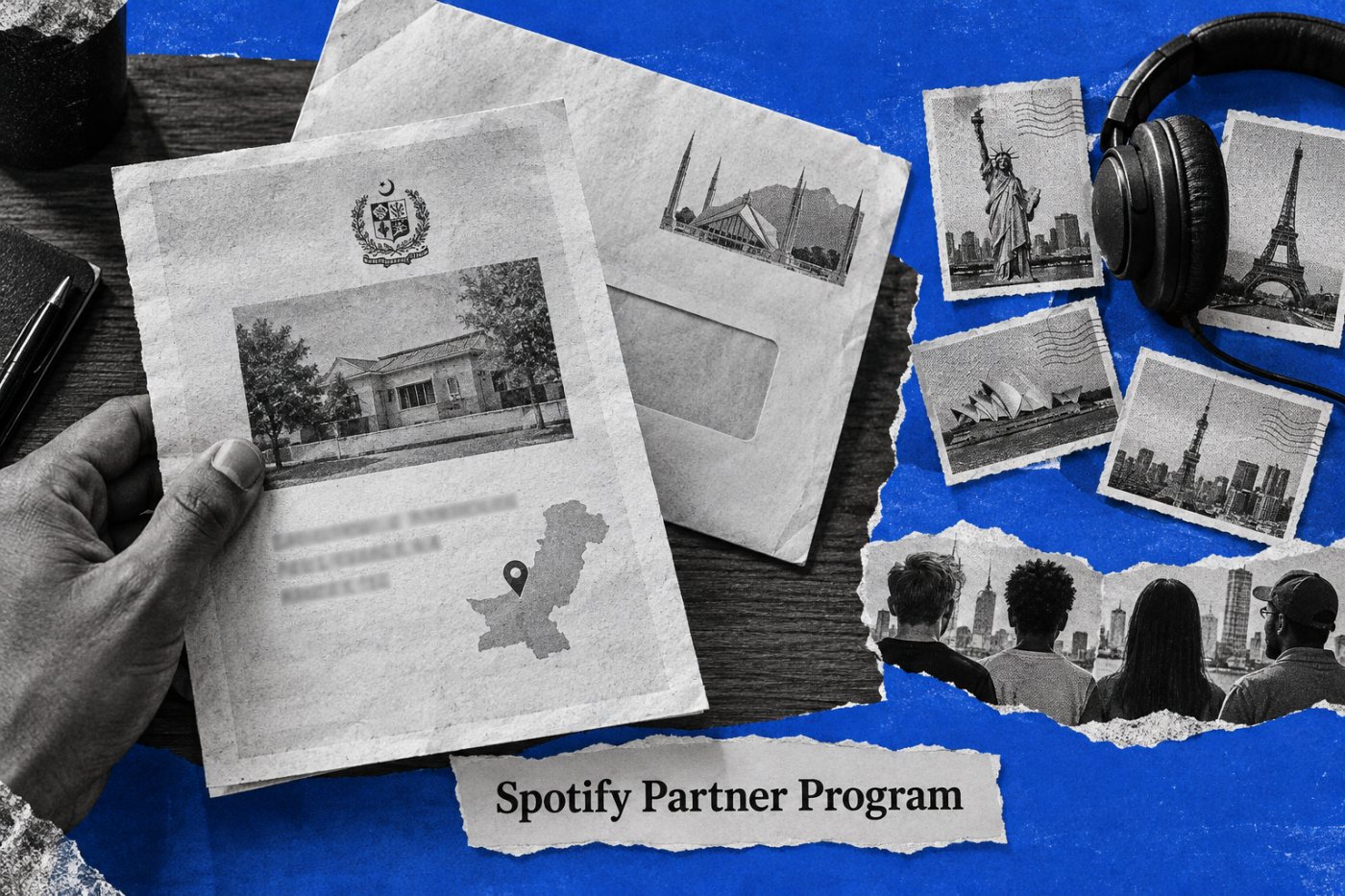 پاکستانی قانونی پتہ Spotify Partner Program کی market eligibility پر رک جاتا ہے، چاہے سامعین بیرونِ ملک ہوں
