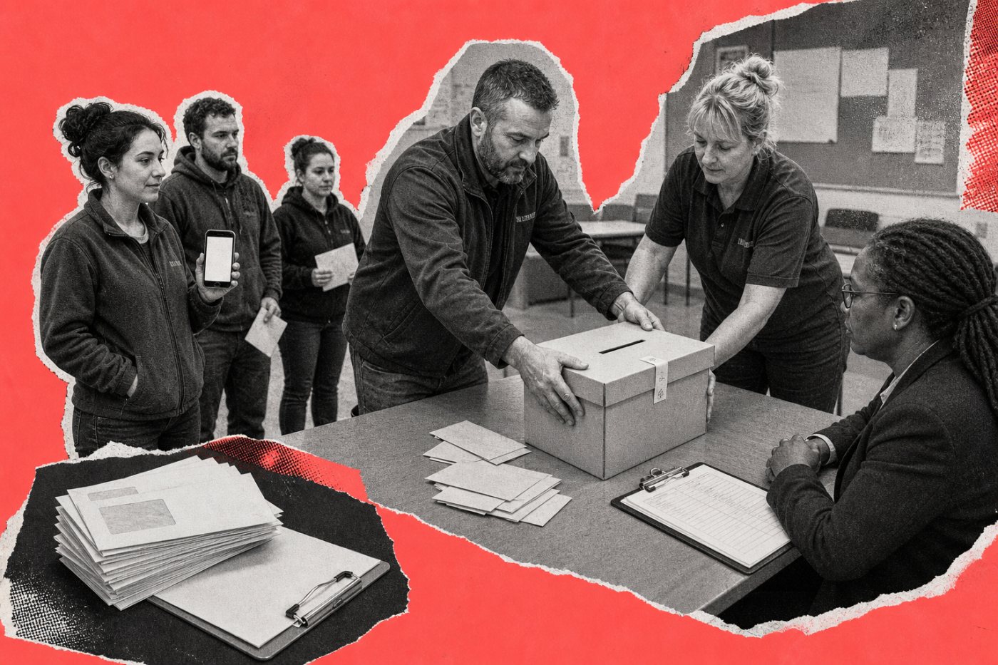 Un proceso sindical combina votación electrónica y participación acordada en el lugar de trabajo.