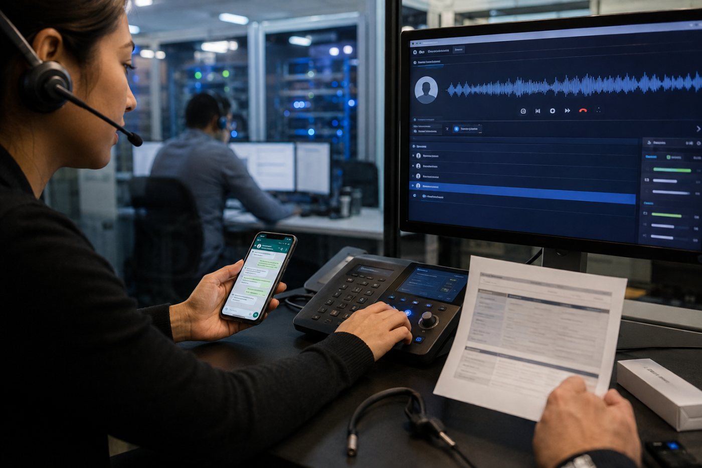 Genesys Cloud coordina funciones de voz, infraestructura, mensajería y agentes especializados con distintos estados de disponibilidad.