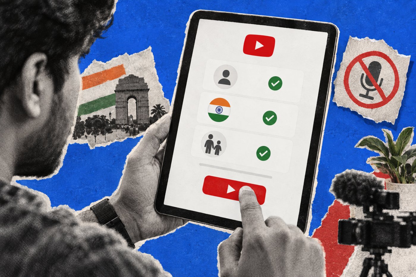 भारतीय निर्माता YouTube Studio में YouTube Shopping की पात्रता और कार्यक्रम में शामिल होने की शर्तें जाँचता हुआ