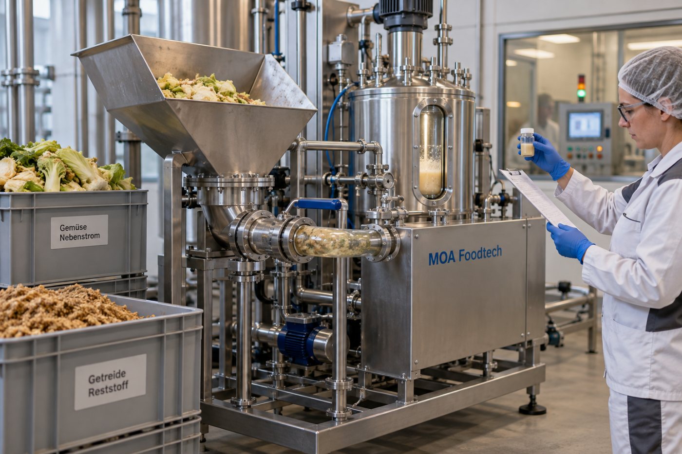 Ein Industriepartner nutzt einen MOA-Fermentationsprozess für die Aufwertung eigener Nebenströme.