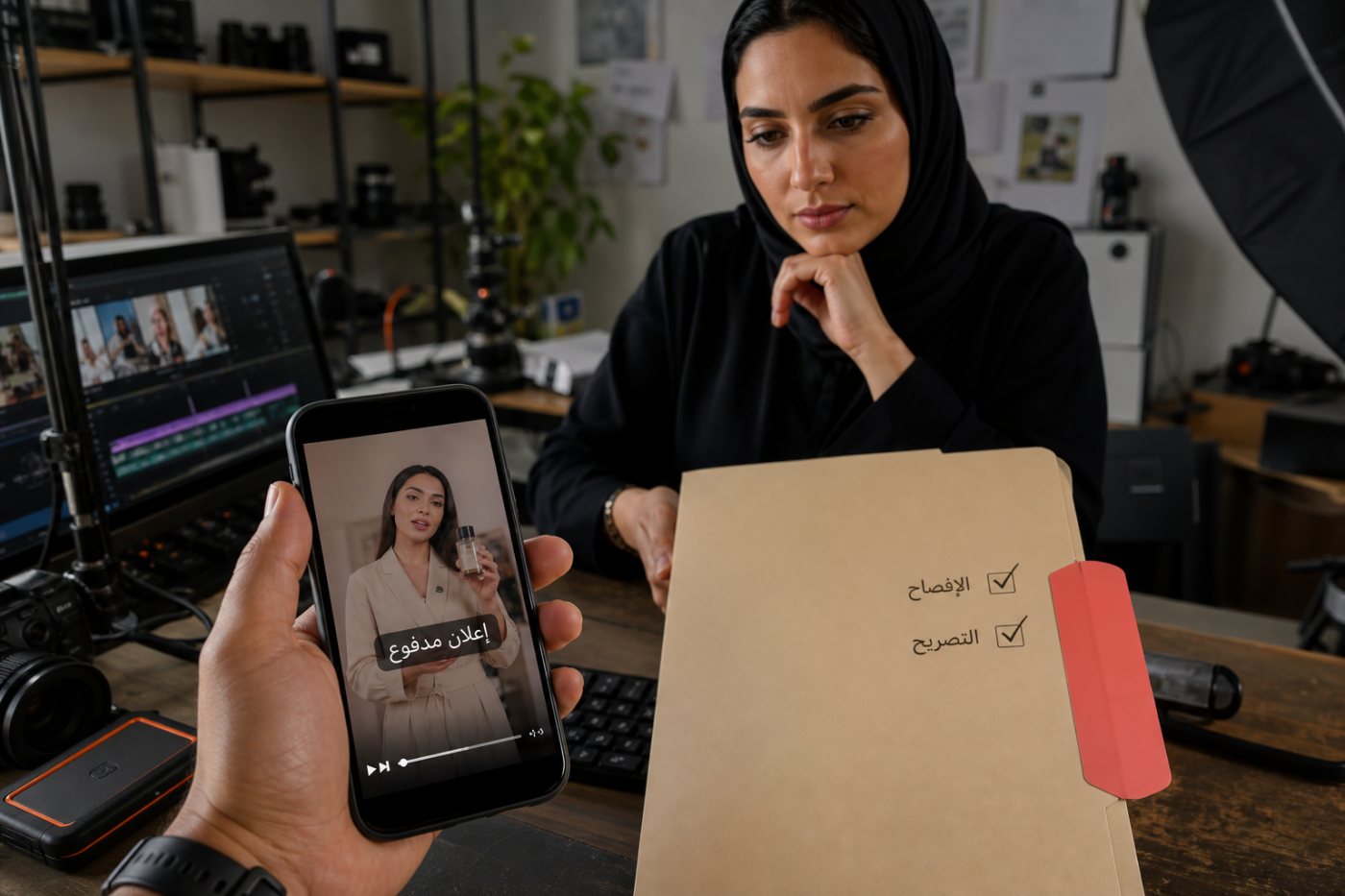 مراجعة الإفصاح داخل المحتوى والتحقق من متطلبات تصريح معلن قبل نشر الرعاية في الإمارات