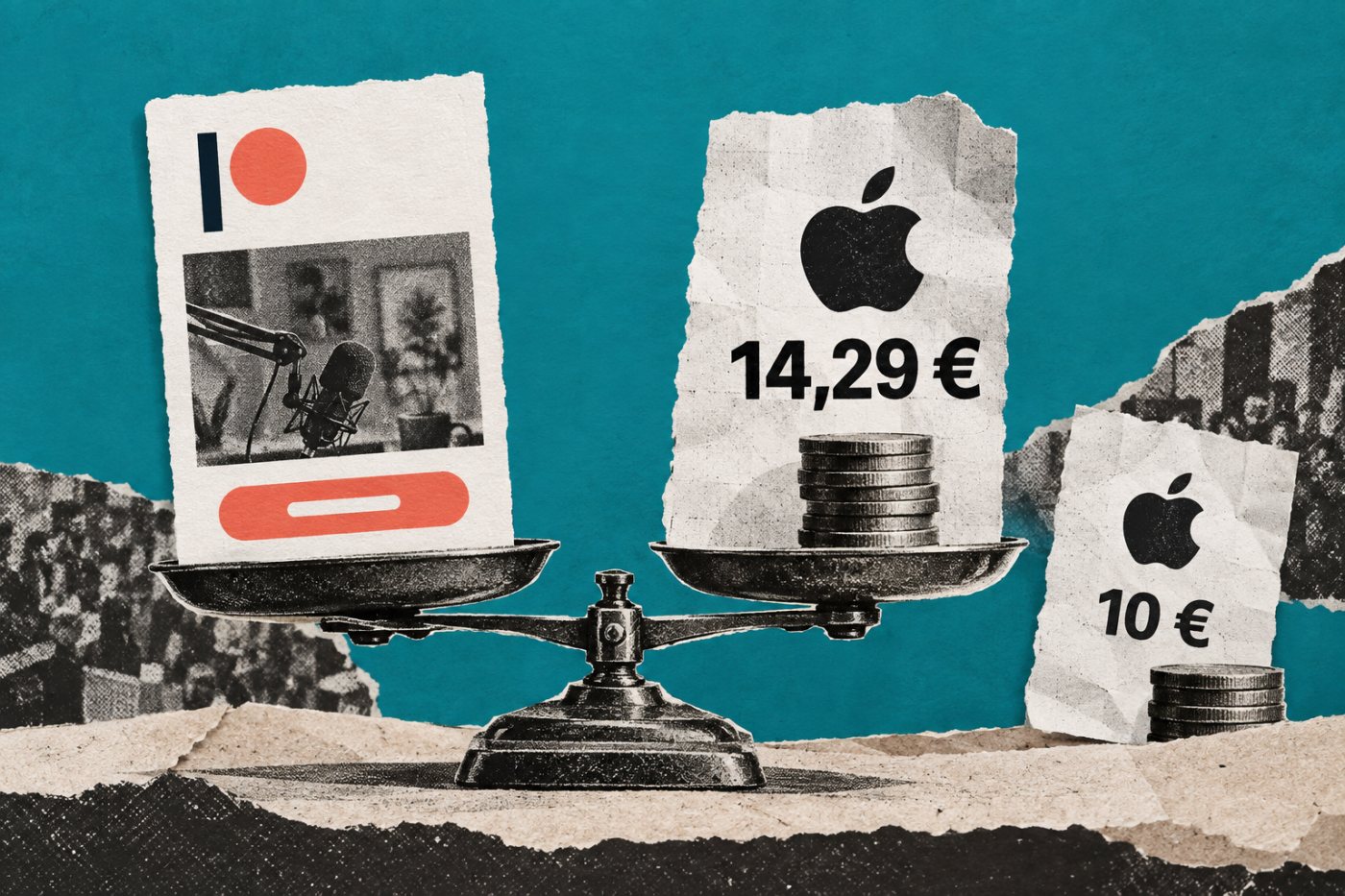 Vergleich der zwei Patreon-iOS-Preisoptionen bei einer Mitgliedschaft für zehn Euro