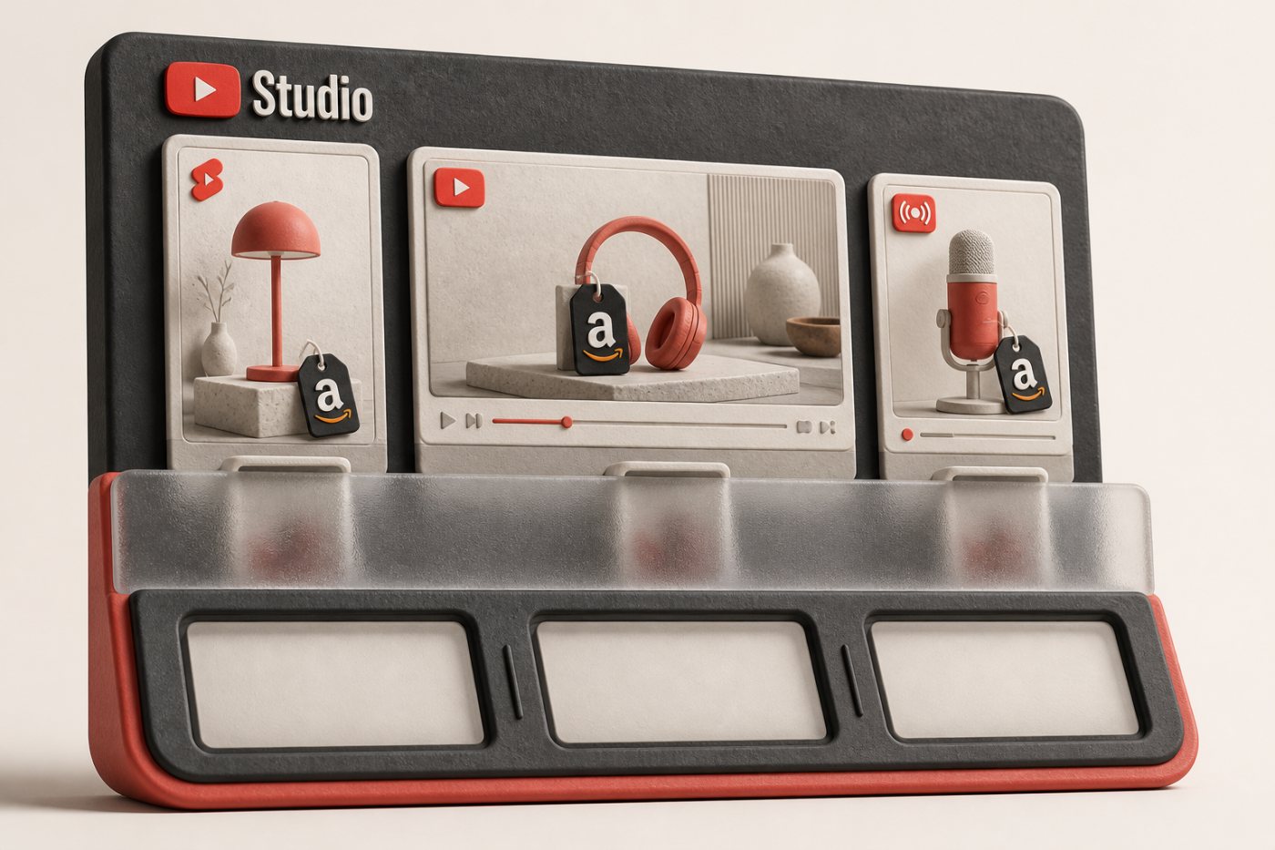 Statistiques Amazon agrégées dans YouTube Studio sans attribution des achats à une vidéo ou à un produit précis.