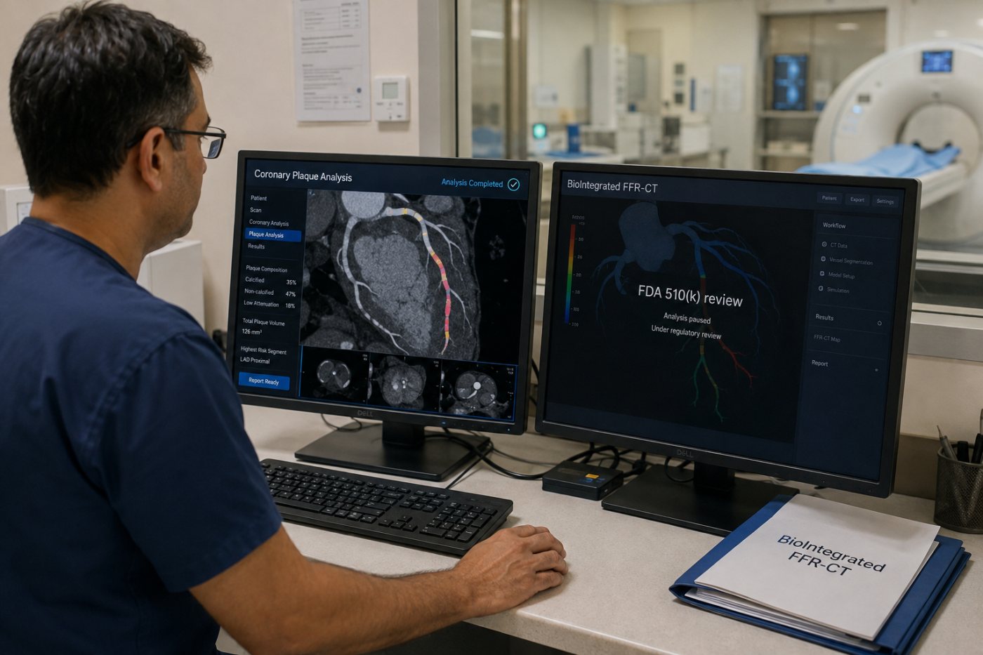 Plaque-IQ telah berizin FDA, sedangkan BioIntegrated FFR-CT masih berada dalam peninjauan 510(k).