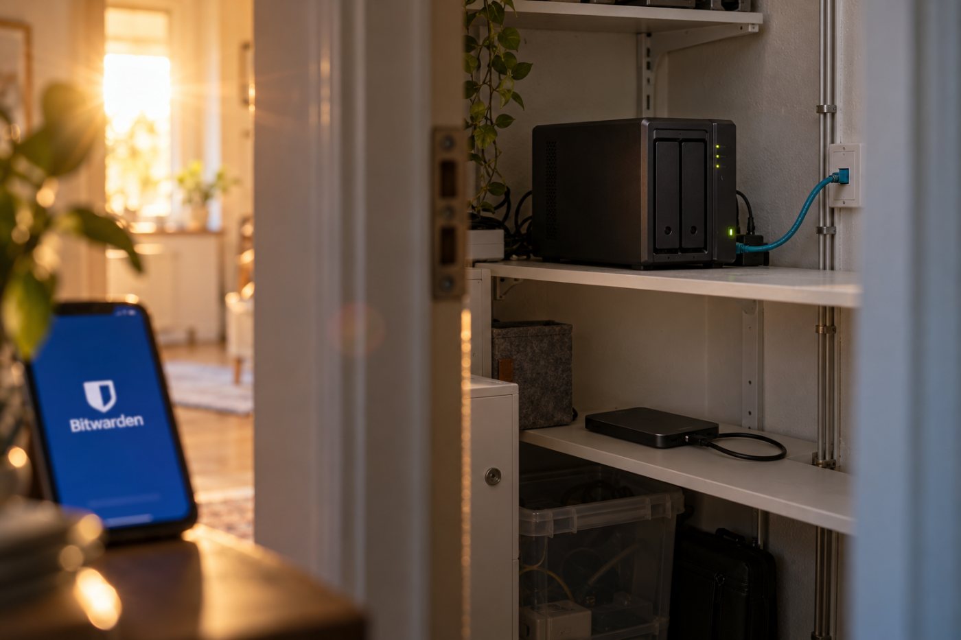 Bitwarden kan köras på en egen server, vilket ger användaren ansvar för drift och säkerhetskopiering.