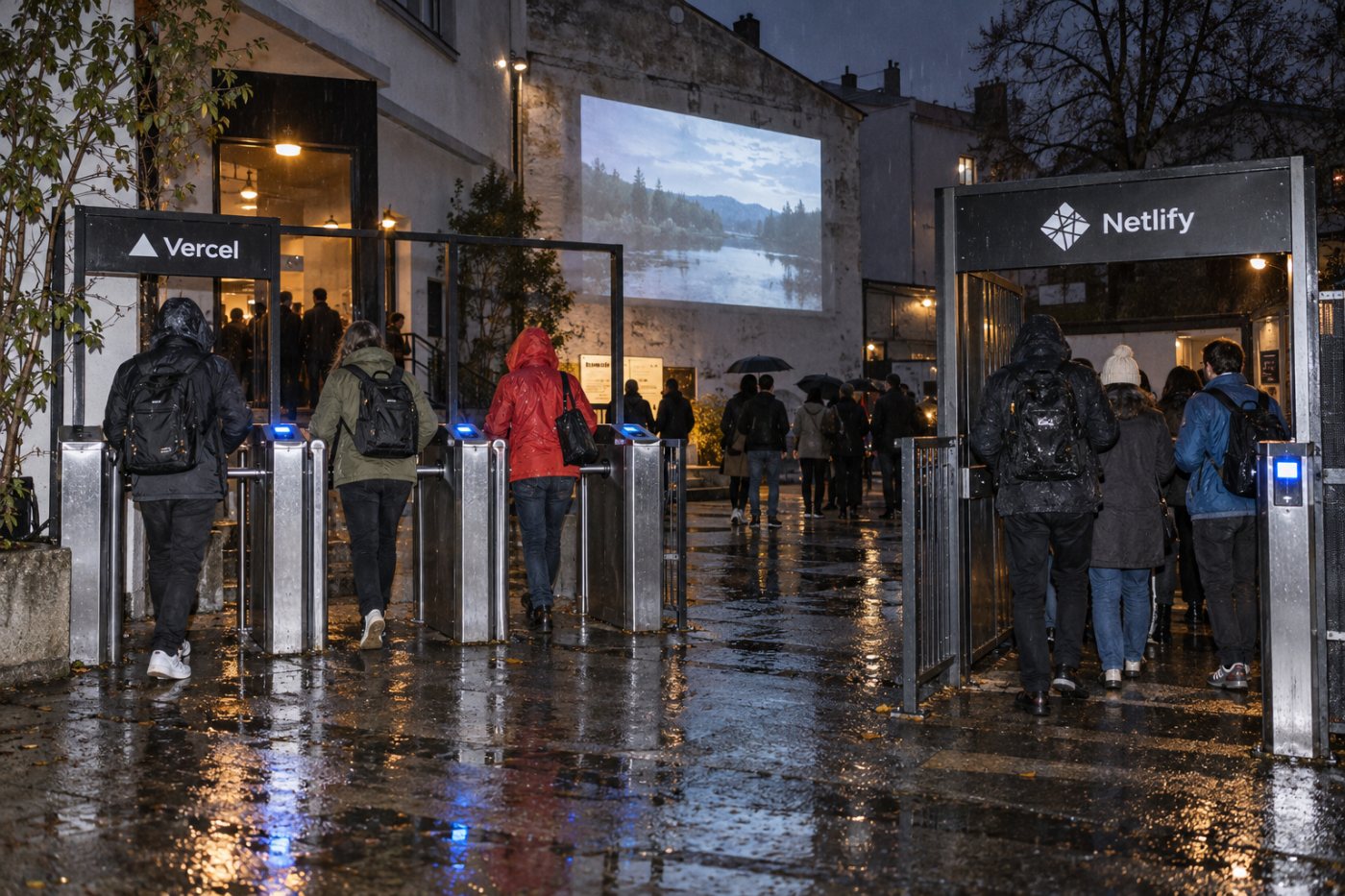 Tři členové nasazující stejný projekt zvyšují cenu míst u Vercelu, zatímco Netlify sdílí týmový tarif.