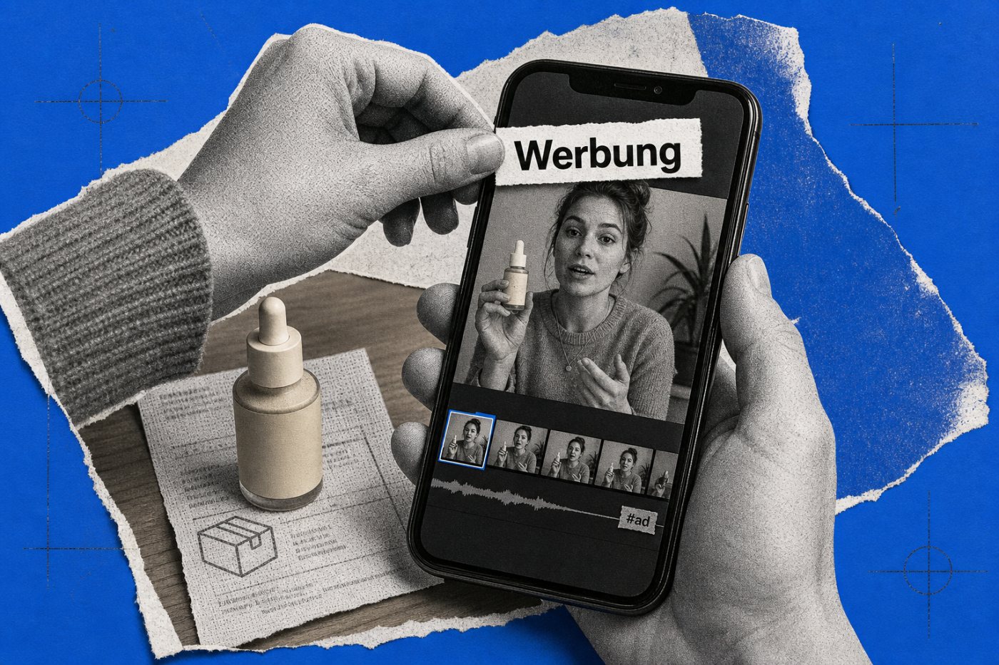 Ein österreichischer Creator kennzeichnet ein behaltenes Gratisprodukt bereits am Anfang eines Werbeclips verständlich.