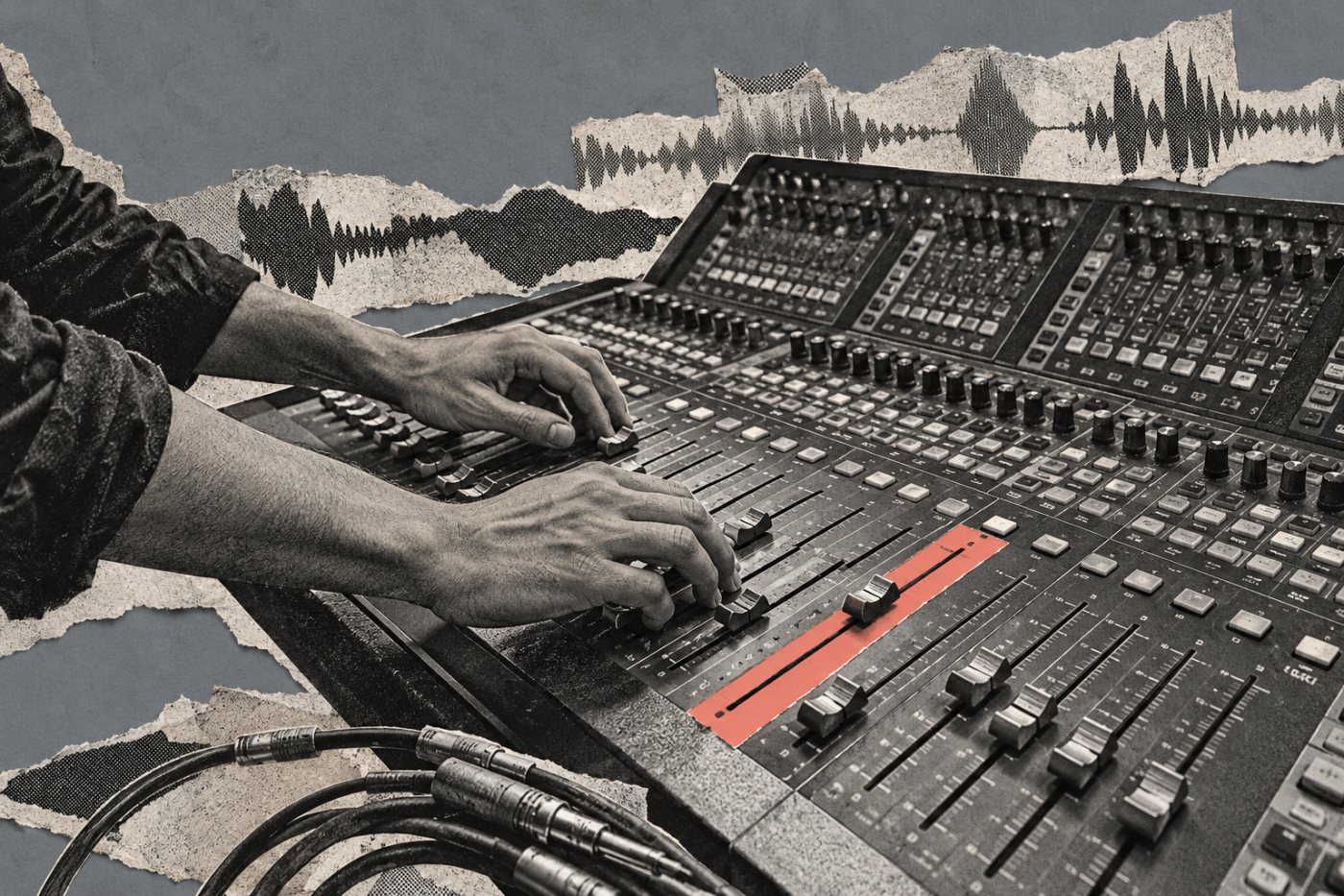 Una consola Fairlight se utiliza para ajustar el audio durante la terminación de un vídeo.