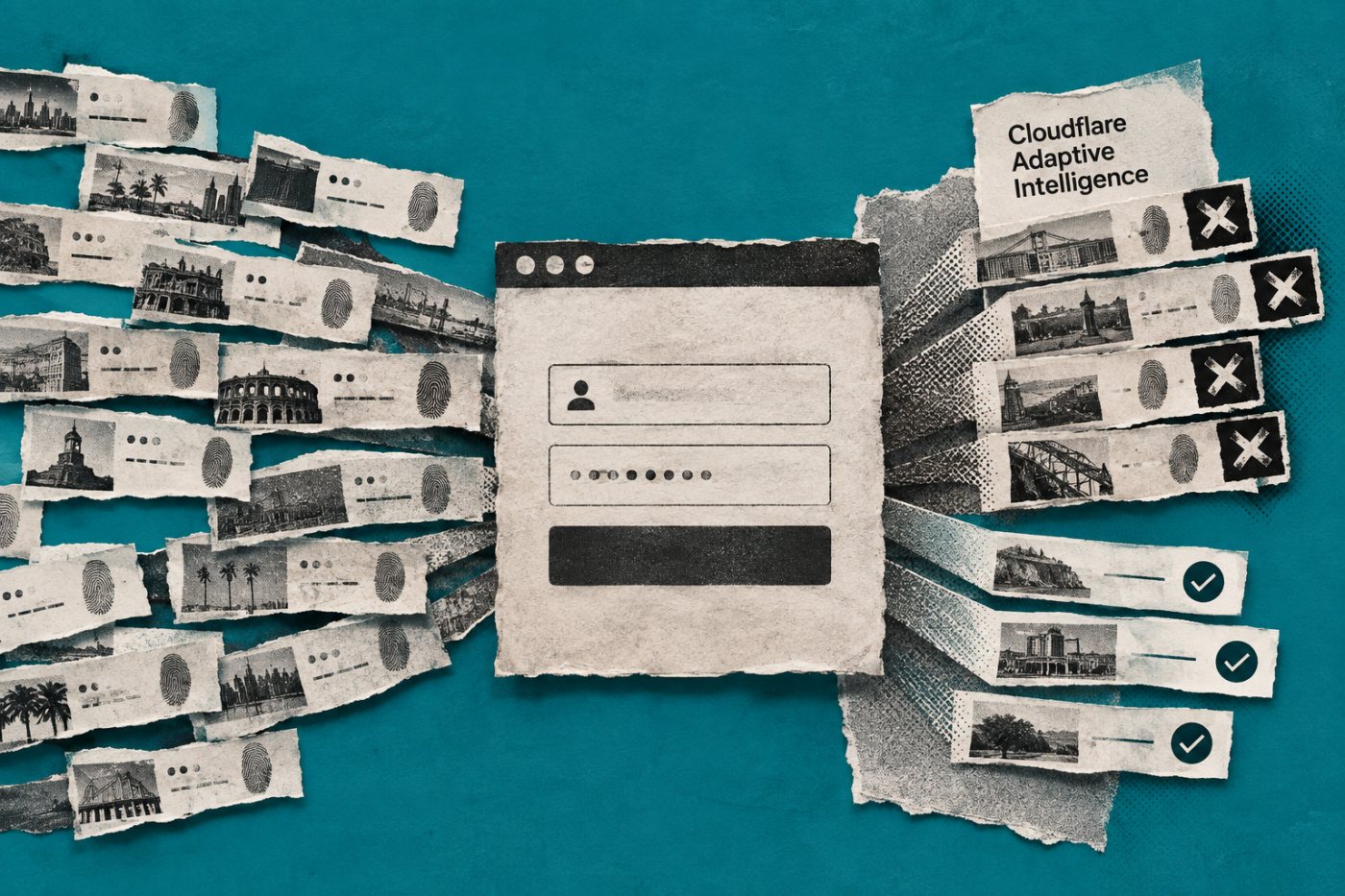 Adaptive Intelligence’ın farklı adreslere yayılan yavaş credential stuffing davranışını oturumlar boyunca ayırması