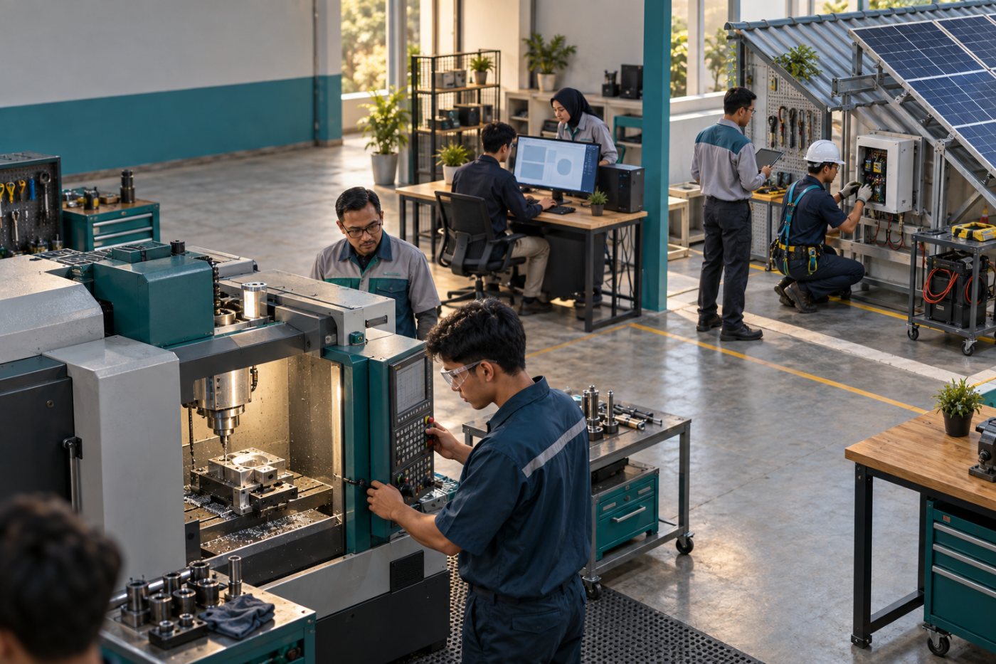 Peserta berlatih dalam bidang digital, manufaktur, dan energi terbarukan sesuai program balai.