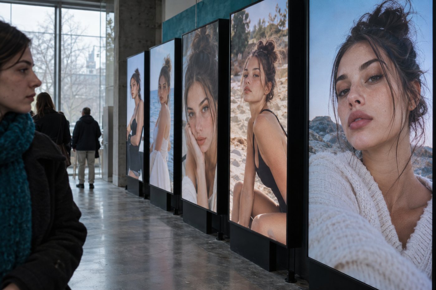 Una persona sintética se repite como identidad protagonista de un perfil de Instagram, frente a una persona real.