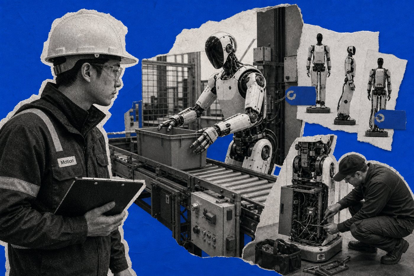 Motion intègre et gère un robot humanoïde sur un poste industriel dans le cadre de son abonnement mensuel.