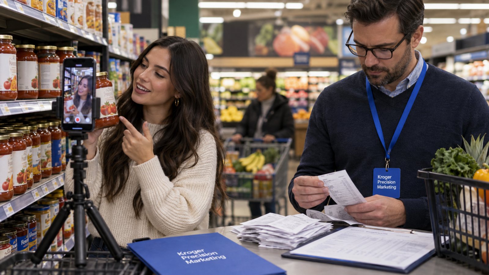 Kroger relie contenus de créateurs et achats, mais ses chiffres restent déclaratifs