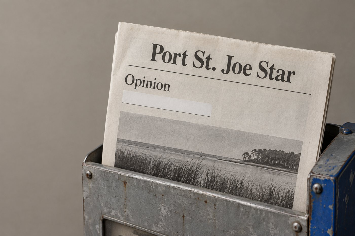 Ervino B. Hoskino vardu pateikta skiltis pasiekė tikrą laikraštį „Port St. Joe Star“.