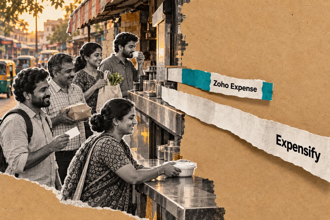 পাঁচ সদস্যের দলে Zoho Expense Standard ও Expensify Collect-এর মাসিক ব্যয়ের পার্থক্য