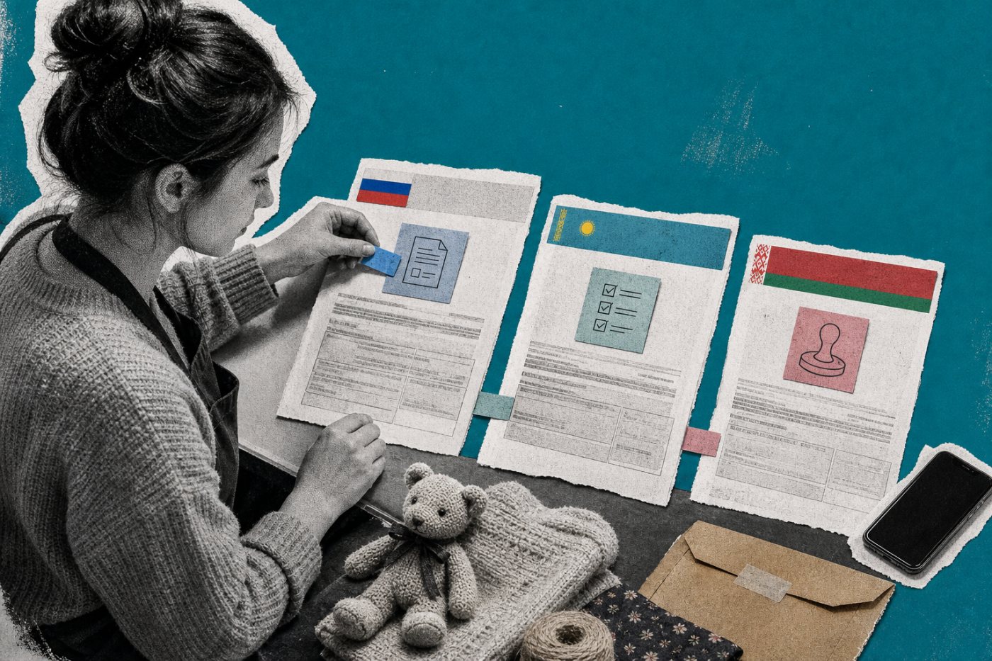 Предпринимательница раздельно проверяет официальные требования России, Казахстана и Беларуси для выбранной деятельности