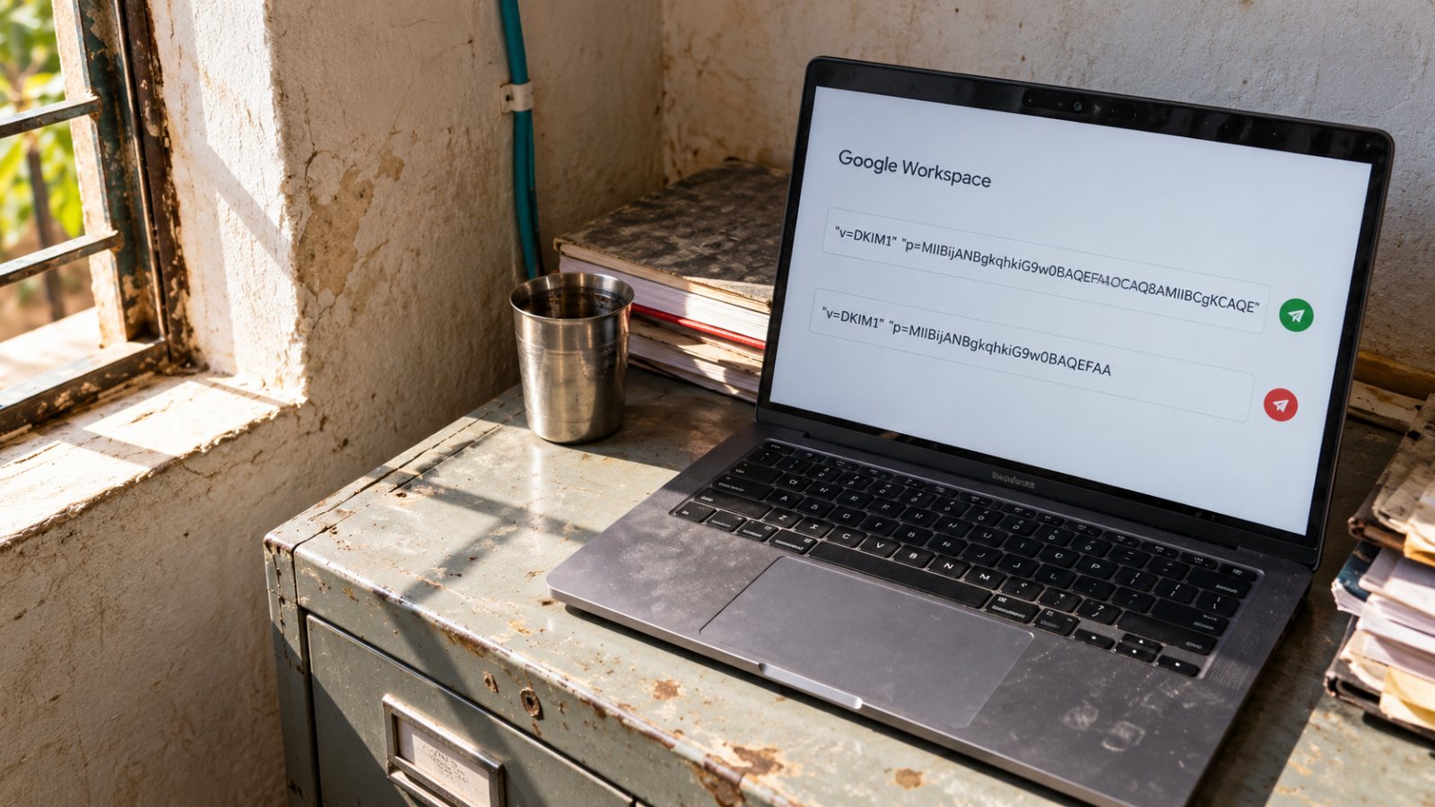 Google Workspace में DKIM लगाएँ—2048-बिट कुंजी को बाँटना पड़ सकता है
