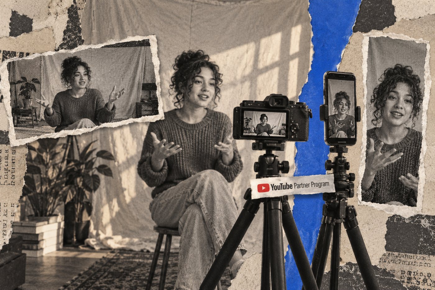 Креатор снима долго видео и вертикален Short како две патеки до условите на YouTube Partner Program.