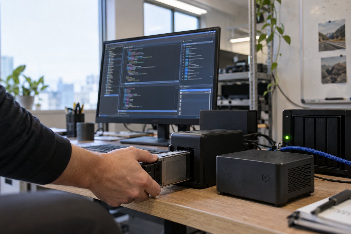 A recovery test resumes the existing session and restores required files independently of container-local data.