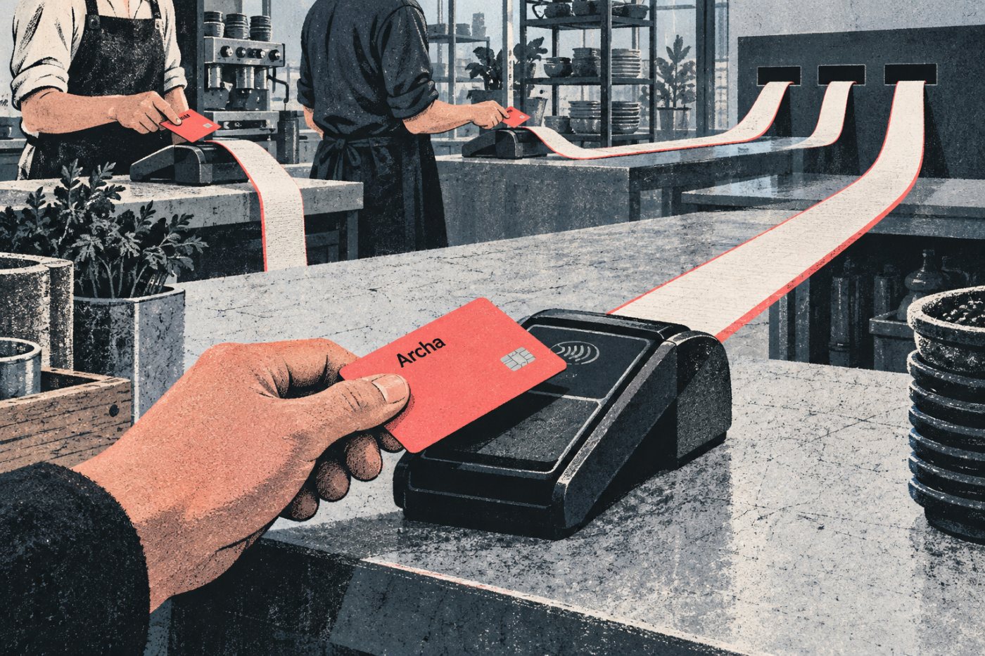 An Archa corporate-card transaction illustrates the customer credit supported by its debt facility.