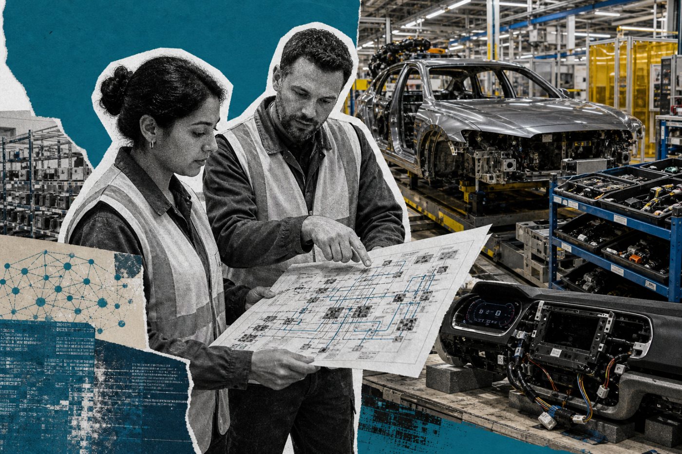 Des consultants de MHP interviennent sur la transformation numérique d’un environnement industriel automobile, cœur des compétences acquises par TCS.