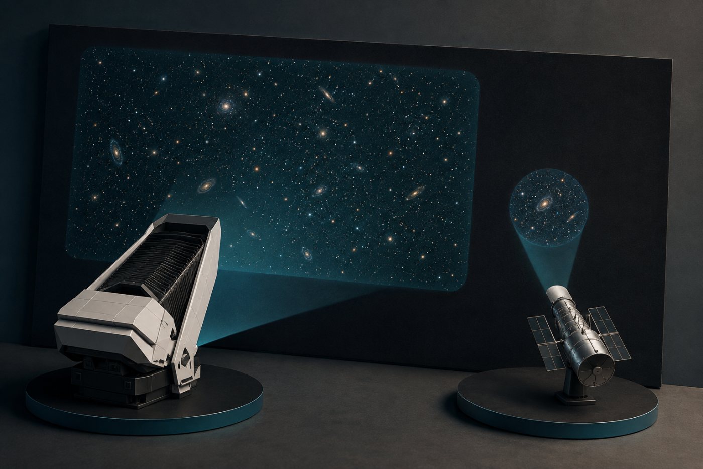 Roman teleskobu Hubble ile benzer ayrıntı düzeyinde çok daha geniş bir gökyüzü alanını kapsıyor.