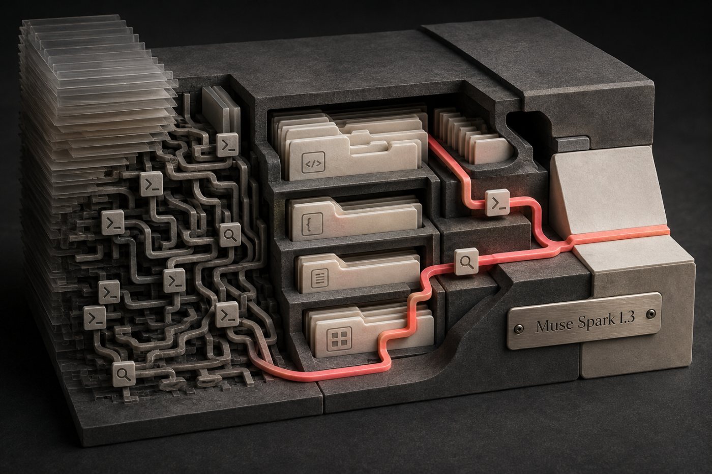 Muse Spark 1.3’ün uzun kodlama görevini Muse Spark 1.2’ye göre daha az araç çağrısı ve token ile yürütmesi