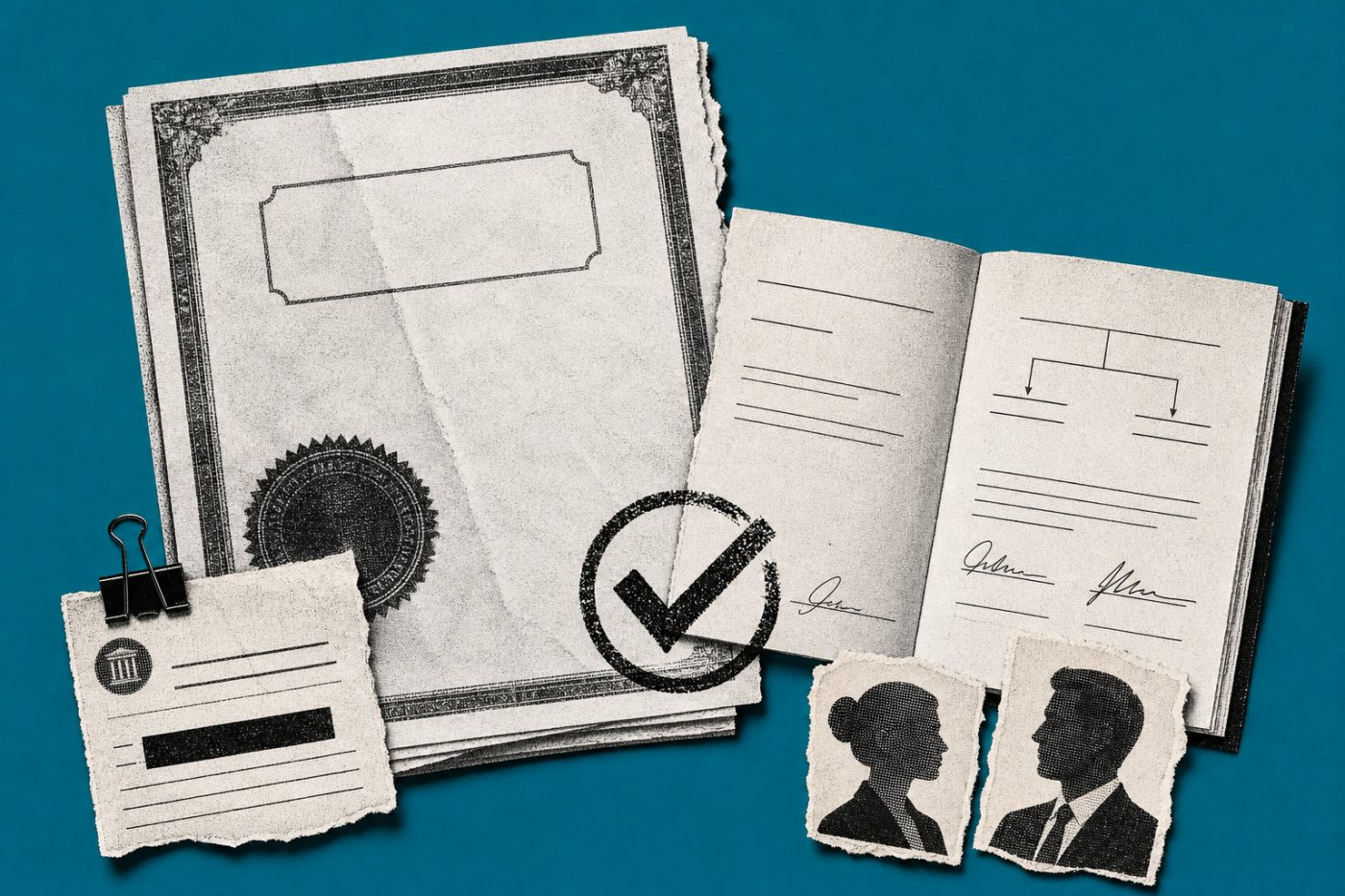 An LLC application package separates formation, tax and management-authority records for bank review.