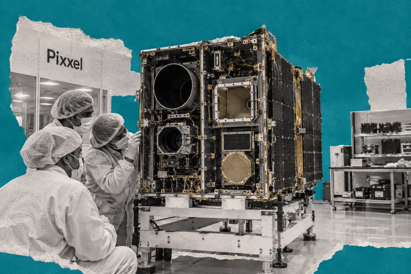 Satélite Honeybee em integração representa os novos sensores ainda previstos pela Pixxel.