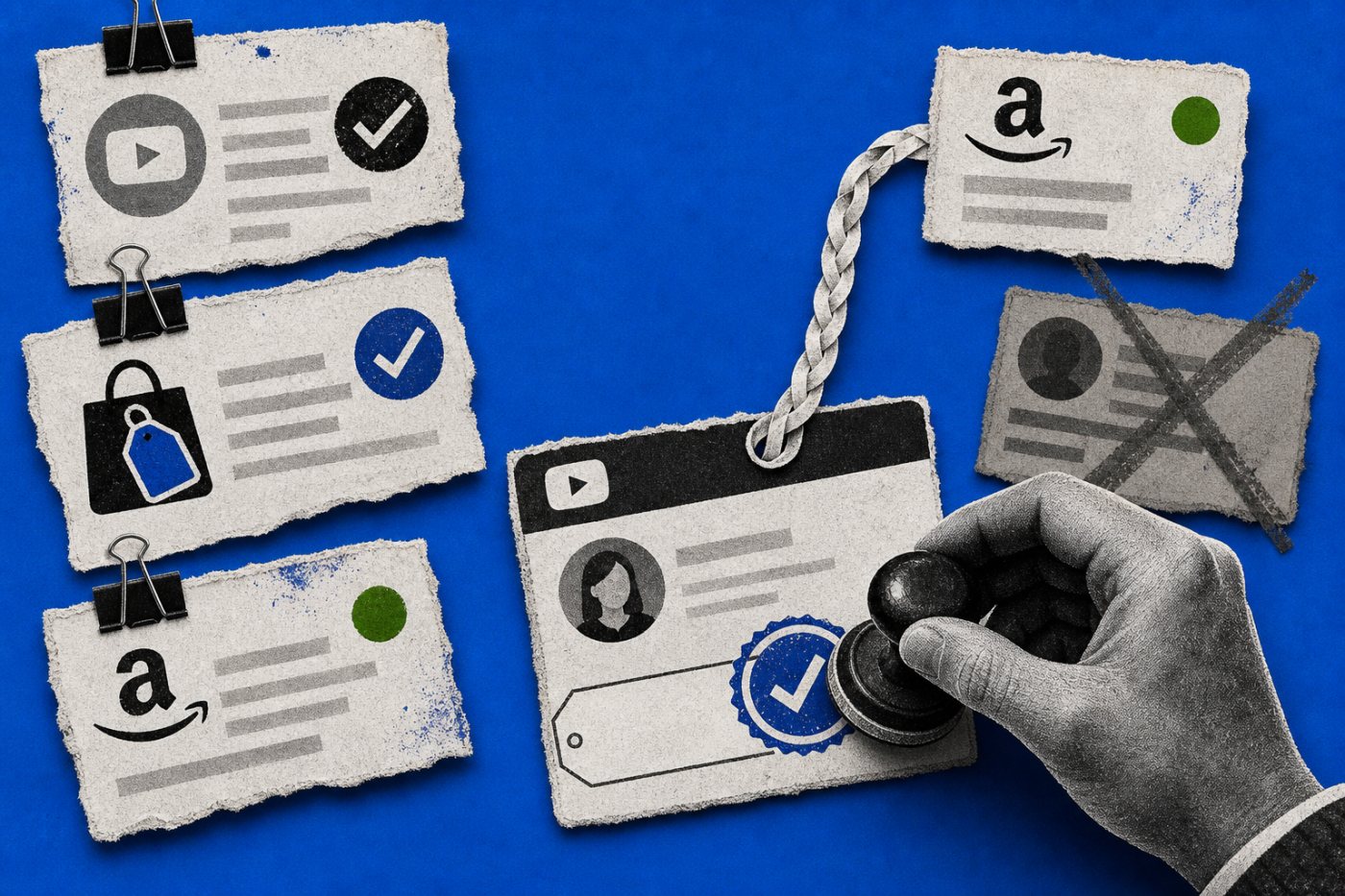 YPP와 미국 YouTube Shopping 프로그램, Amazon 제휴 계정, 채널 연결을 모두 거쳐 태그 권한이 활성화되는 절차