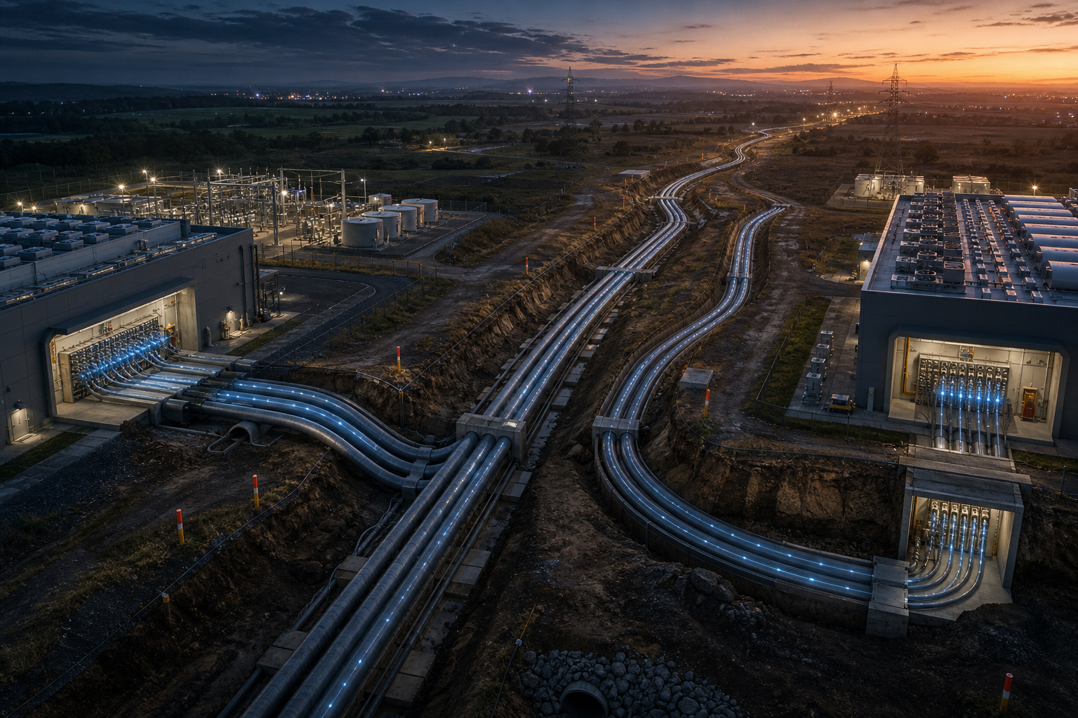 Long-haul fiber routes connecting Google data centers for high-capacity AI infrastructure