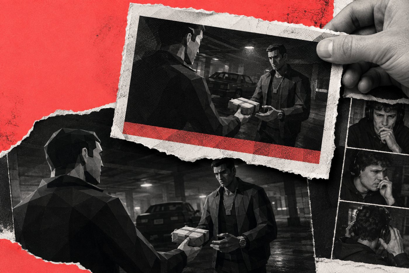 Une transaction de drogue intégrée à une fiction de jeu, sans instruction d’achat ni promotion d’une pratique réelle.
