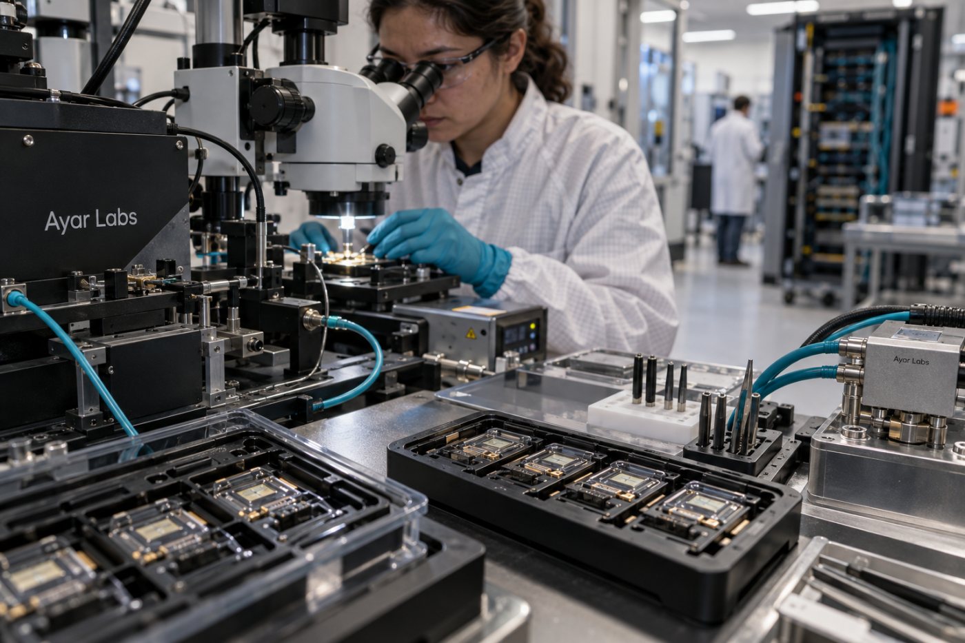 Componentes ópticos da Ayar Labs passam por qualificação industrial antes da adoção em sistemas de IA a partir de 2028.