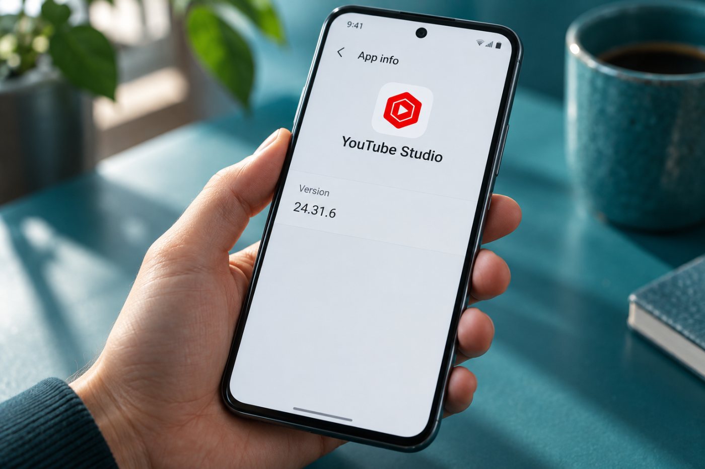 Contrôle de YouTube Studio révélant la version installée 24.31.6, désormais non prise en charge