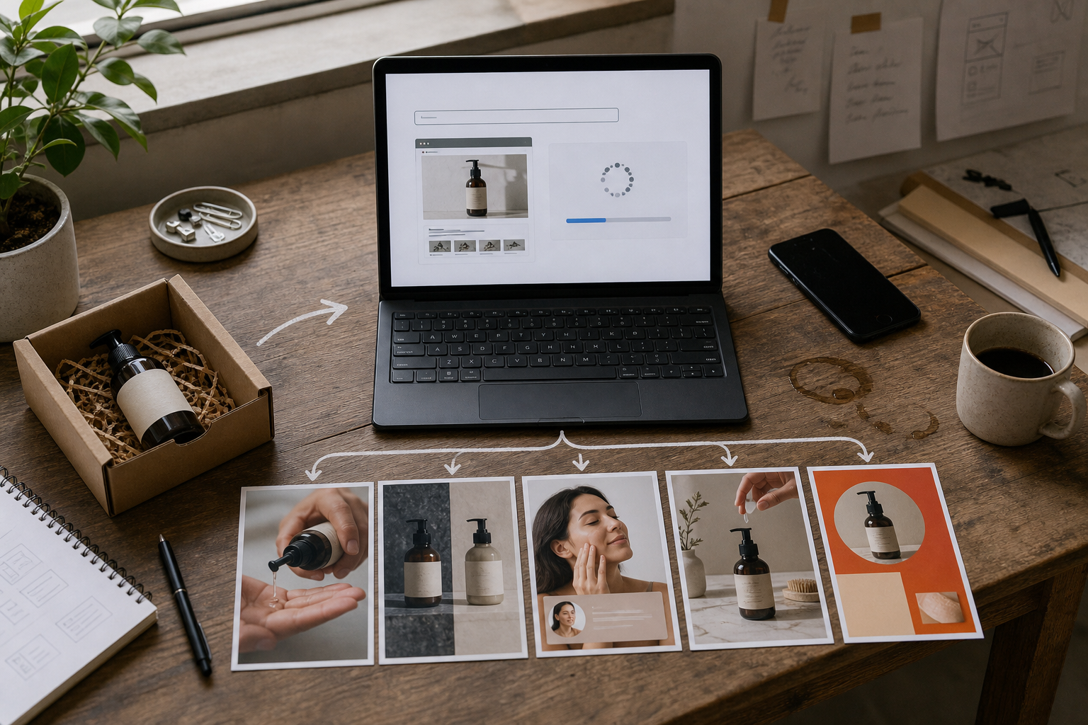 AdRiseLab turning a product page into multiple Meta ad creative concepts